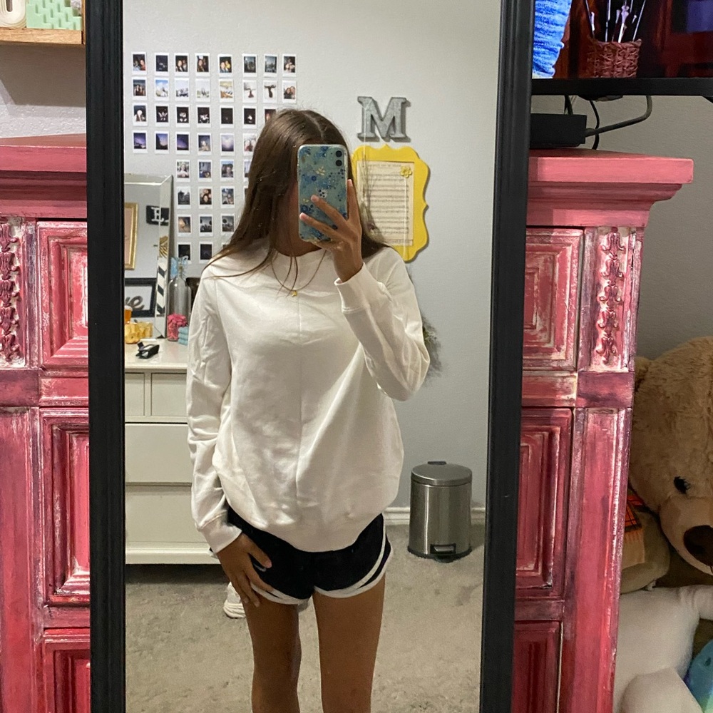 Solid White Sweatshirt